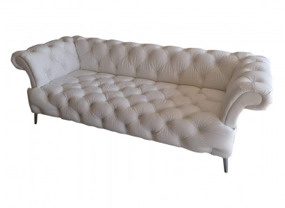 Chesterfield Sofa 3 Seater Luxury Couch Faux Leather Sofas White Leather Sofa